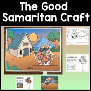 The Good Samaritan Craft {Color and B/W} | Christian Kid Craft | Bible Story Activity | Bible Story Craft | Kids Bible Activity