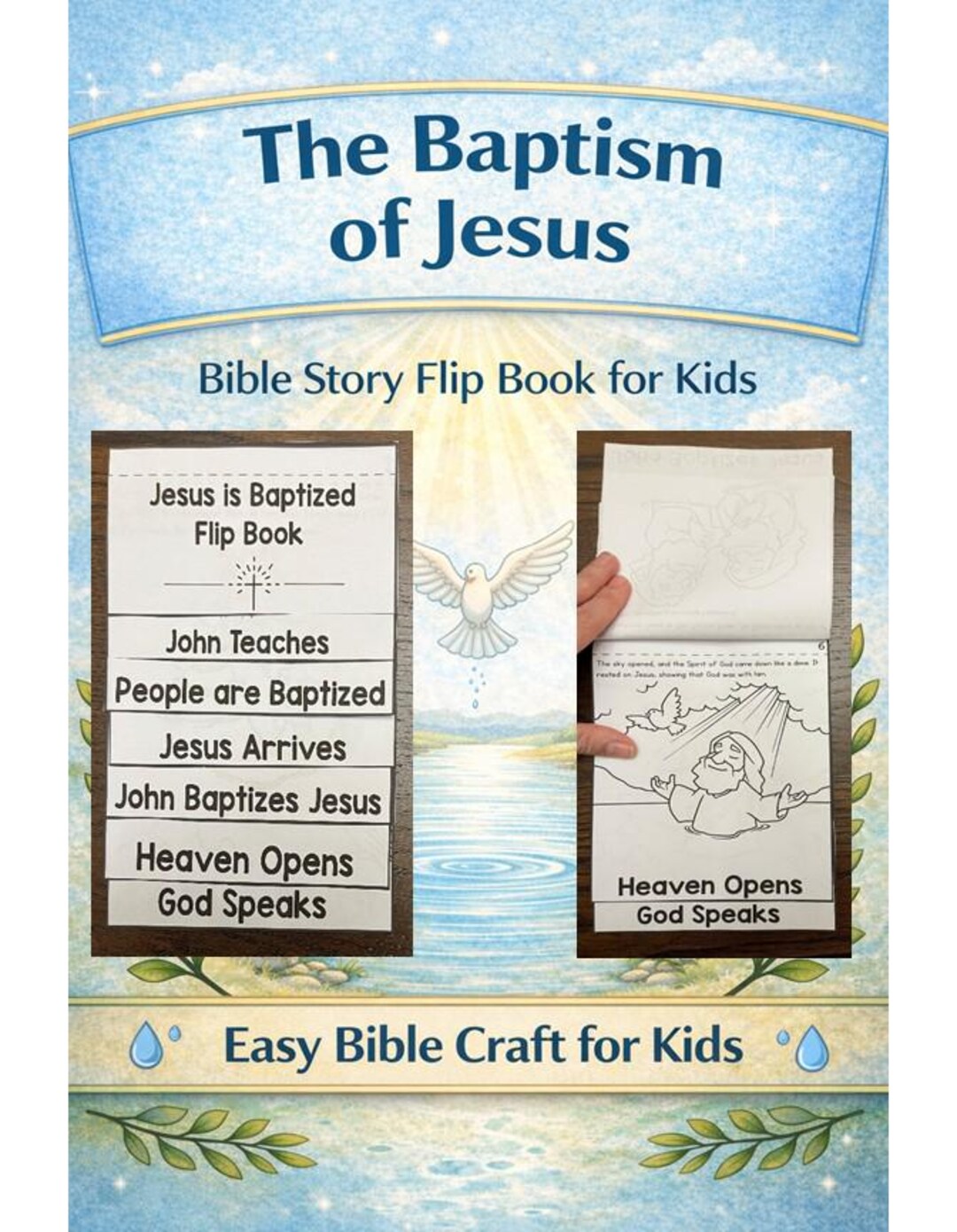 The Baptism of Jesus Flip Book Craft | Bible Story Activity for Kids ...