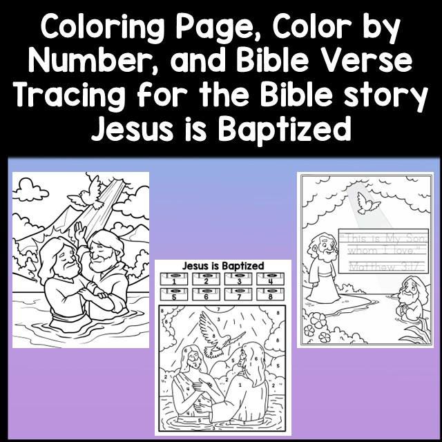 The Baptism of Jesus Coloring Pages| Bible Story Color | Bible Verse ...