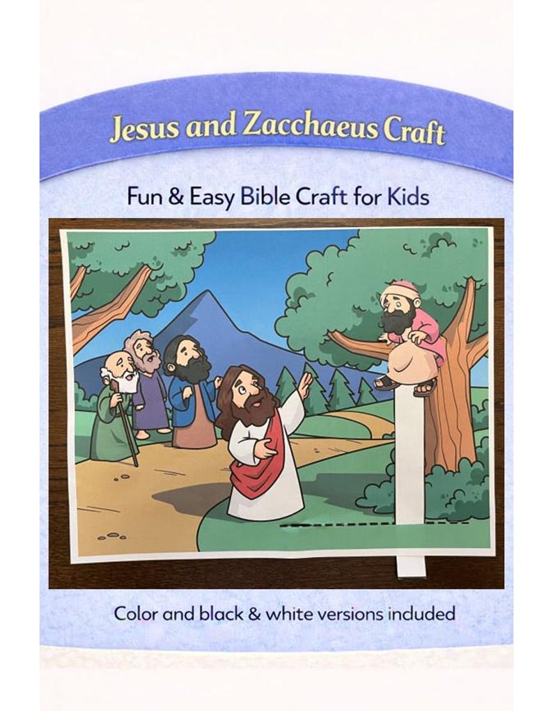 Jesus and Zacchaeus Craft {color and B/W} Christian Kid Craft | Church ...
