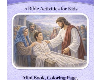 Jesús resucita al hijo de la viuda {5 actividades} Actividad de la historia bíblica / Manualidad de la historia bíblica / Página para colorear de la Biblia / Manualidad cristiana para niños
