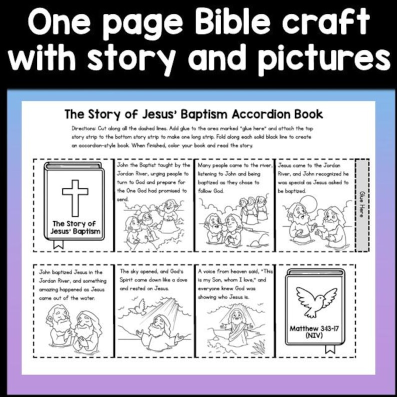 Baptism of Jesus Christian Bible Story Folding Book for Kids ...