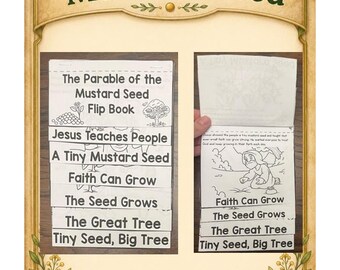 The Parable of the Mustard Seed Flip Book Craft | Bible Story Activity for Kids | Sunday School Printable | Homeschool Bible Lesson