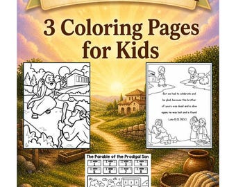 The Parable of the Prodigal Son Coloring Pages | Bible Story Color | Bible Verse Tracing Page | Bible Verse Coloring | Coloring Christian