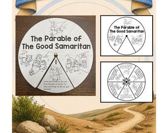 The Parable of The Good Samaritan Bible Story Wheel | Bible Color Wheel | Bible Wheel Activity | Bible Wheels Kids | Bible Wheel Craft