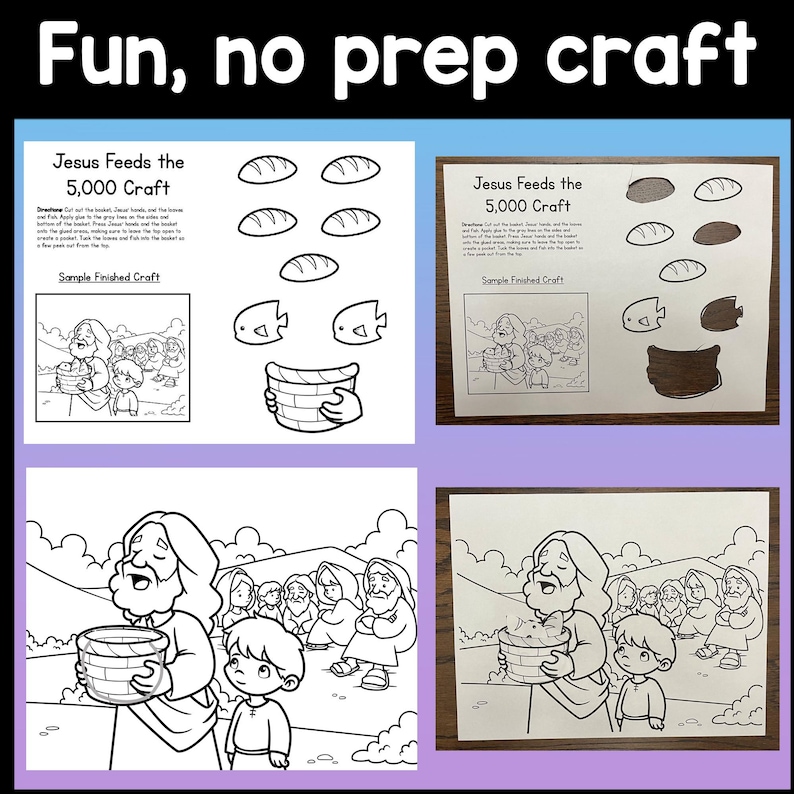Jesus Feeds 5000 Activities {craft, Coloring Page, Storybook}| Miracles ...