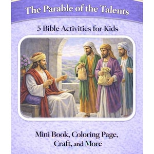 The Parable of The Talents Activities! {Craft, Coloring Page, Word Search} | Parables of Jesus | Sunday School Craft | Bible Story Activity|