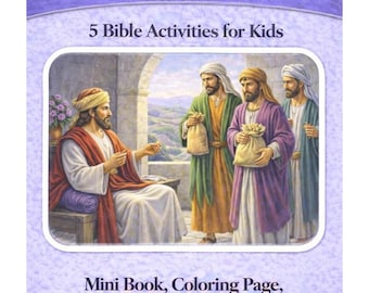 The Parable of The Talents Activities! {Craft, Coloring Page, Word Search} | Parables of Jesus | Sunday School Craft | Bible Story Activity|