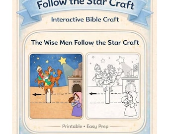 Epiphany Craft Printable {Color & B/W!} Christmas Sunday School Lesson | Christian Activity Children |  Epiphany Activity | Epiphany Lesson
