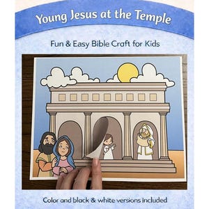 Young Jesus in the Temple Craft {Color and B/W!} Sunday School Craft |  Bible Lesson Story Craft | Kids Church Activity |Boy Jesus at Temple