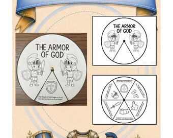 The Armor of God Story Wheel | Bible Color Wheel | Bible Wheel Activity | Bible Wheels Kids | Bible Wheel Craft | Armor of God Printable