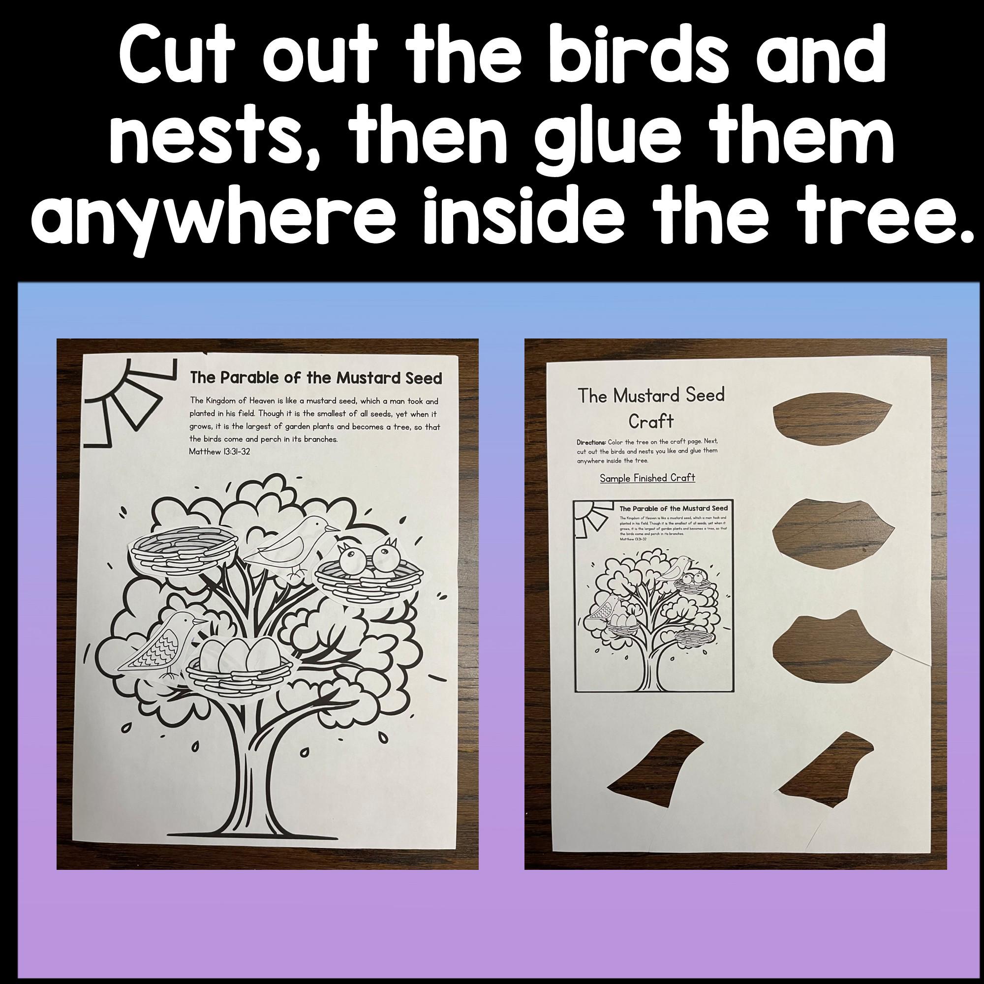The Parable of the Mustard Seed Craft {color and B/W} Sunday School ...
