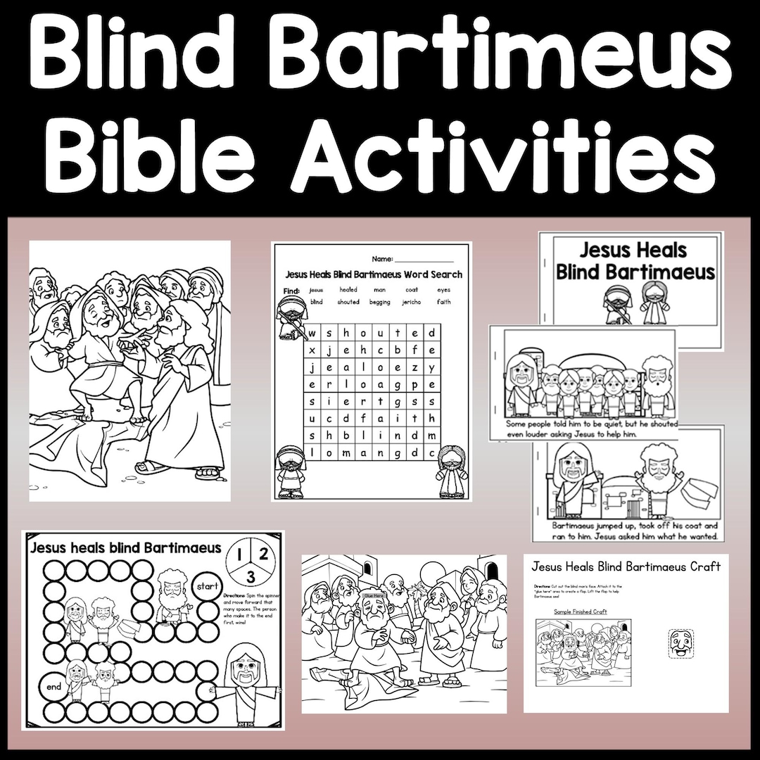 Jesus Heals Blind Bartimaeus Activities {craft, Coloring Page ...