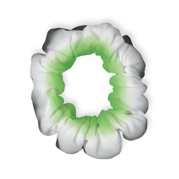 Scrunchie | Aromantic | green, white, grey, black | About Pride