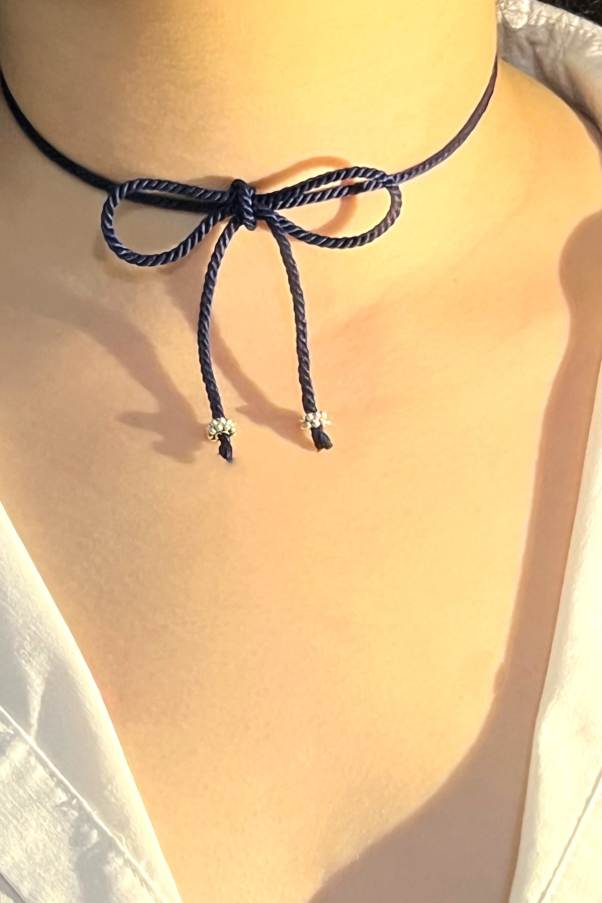 Dainty Bow Choker Necklace, Bow Chokers,ribbon Bow Choker,dangling Bow