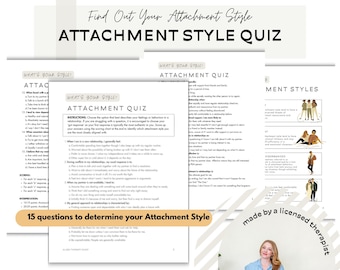 Prueba de estilos de apego Hoja de trabajo de terapia Ejercicio para estilos de apego Prueba de relaciones de evitación ansiosa para relaciones de pareja