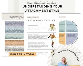 Hoja de trabajo para comprender la terapia de estilo de apego, lectura de relaciones, diario de consejería de parejas para la comunicación
