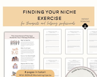 Ejercicio Encontrar su nicho para terapeutas y profesionales de ayuda, mensajes de marketing, identificar a su cliente ideal, para consejeros