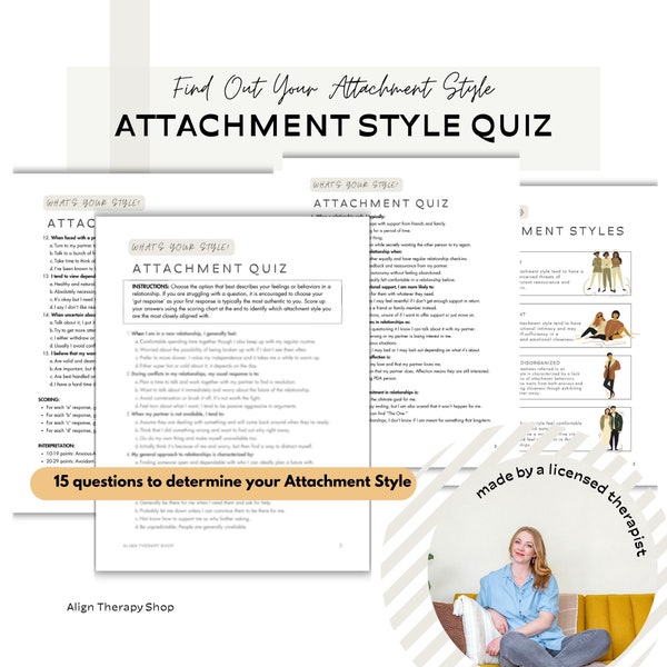 Attachment Style Quiz Therapy Worksheet Exercise for Attachment Styles Anxious Avoidant Relationship Quiz for Couples Relationships