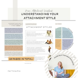 Understanding Your Attachment Style Therapy Worksheet, relationship reading, couples counseling journal for communication