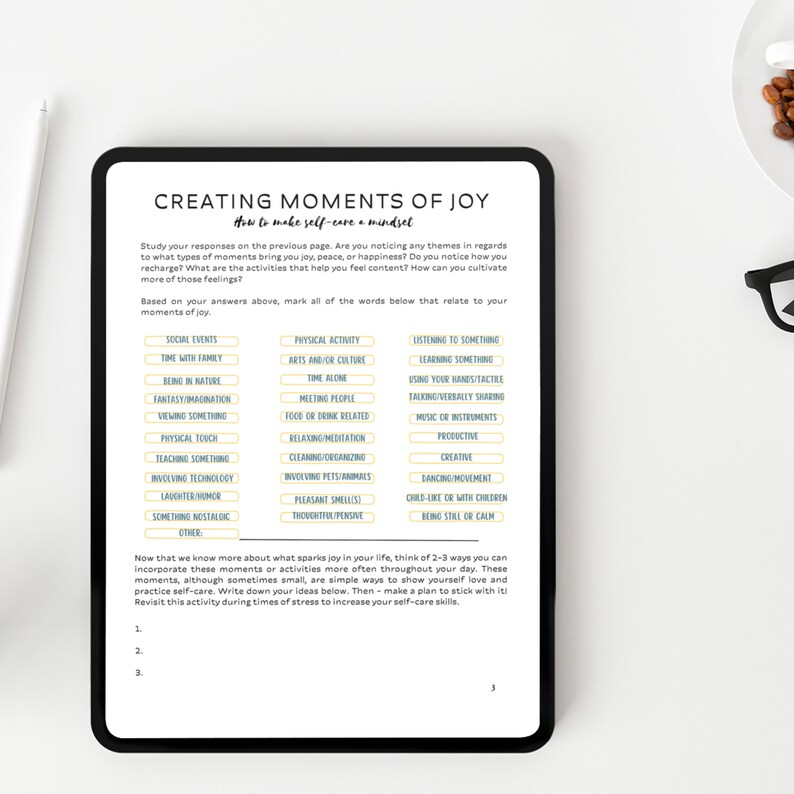 Self-Care Worksheet Self Help Exercise Therapy Exercise Counseling Worksheet Mindfulness Journal Personal Growth Print Acceptance Therapy