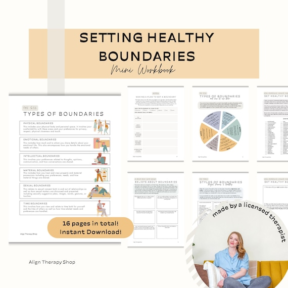 Boundaries workbook for adults, boundary setting scripts, self-care therapy, communication exercise for relationships, therapy reflection