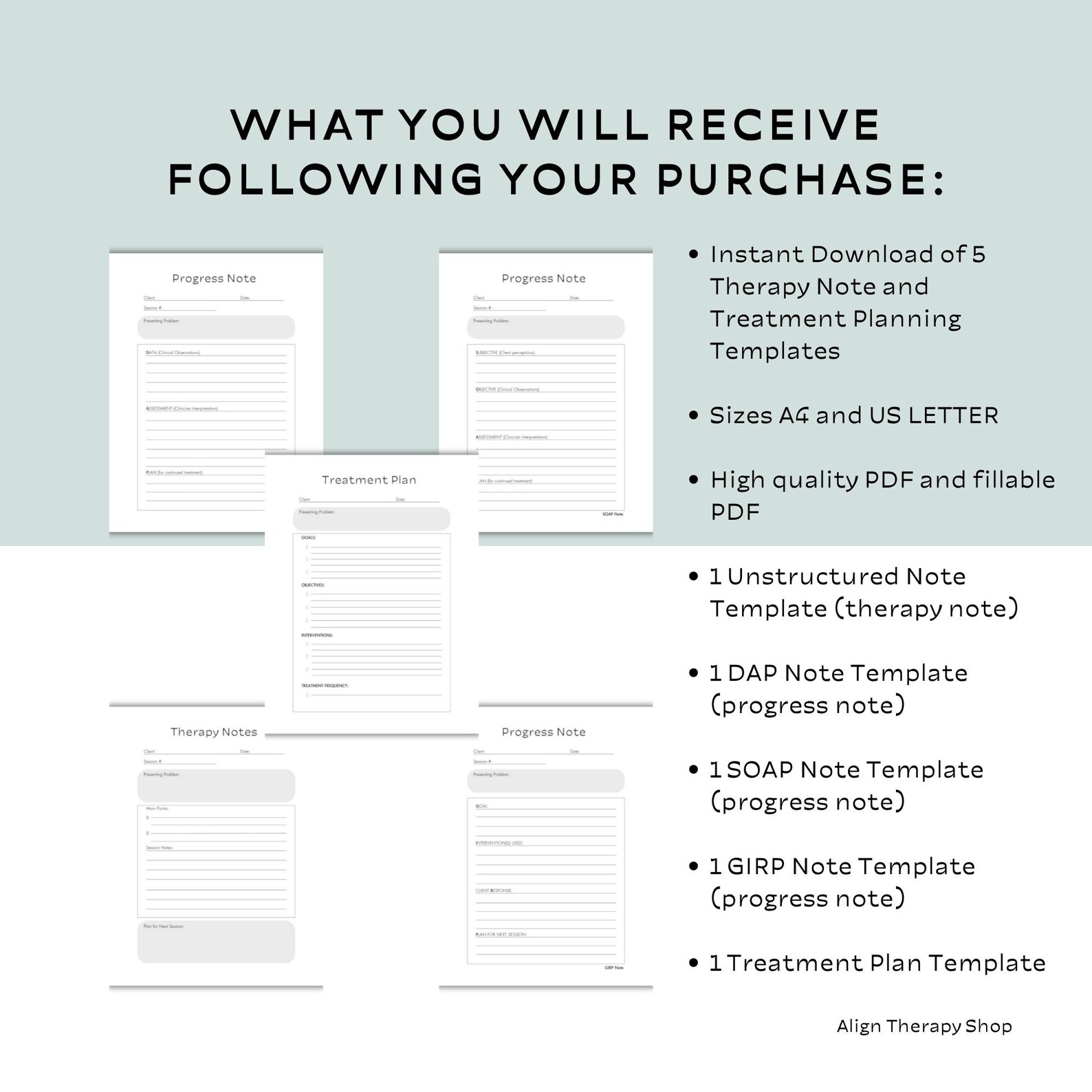 Therapist Progress Notes and Treatment Plan Template for Therapists ...