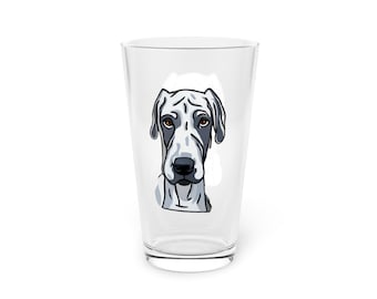 Great Dane Pint Glass, Dog Breed Gift (16oz)