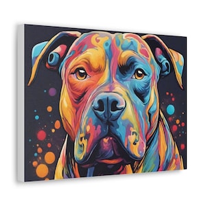 Pit Bull Dog Colorful Wall Art