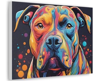 Pit Bull Dog Colorful Wall Art