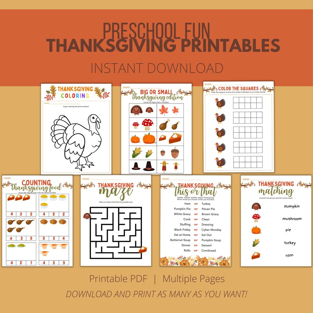 Thanksgiving Printables, Preschool Thanksgiving Activities, Preschool ...