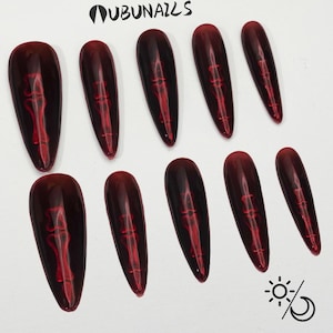 Glow in the Dark Gothic Press On Nails: Halloween Bone Design