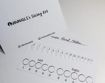 Kit de Tamaños de Uñas Postizas, Uñas Falsas de Todos los Tamaños, Sizing Kit