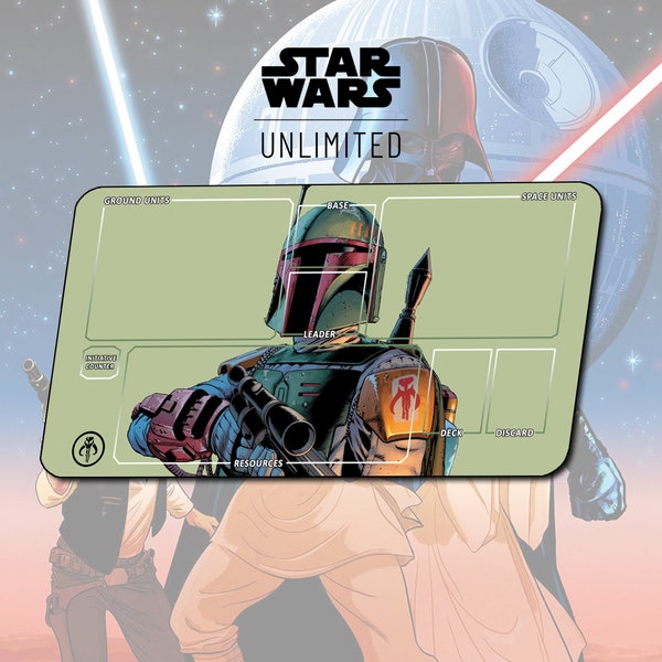 Playmat Boba Fett TCG Star Wars : Unlimited / 24"x14" inches (600x350x2mm)