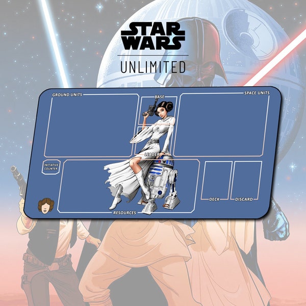 Playmat Princess Leia TCG Star Wars: Unlimited / 24"x14" inches (600x350x2mm)