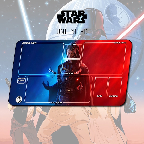 Playmat Anakin Skywalker x Darth Vader TCG Star Wars: Unlimited / 24"x14" inches (600x350x2mm)