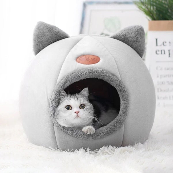 CUTTY CAT EAR - New Deep Sleep Comfort Pet Bed Cozy Cave Nest Indoor (Perfect for Cat & Dog)