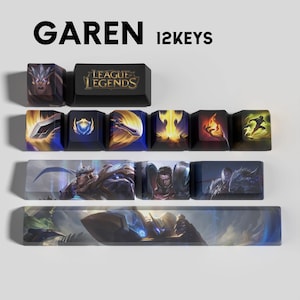 Garen - Keycaps League of Legends 12 PCS + 1 Free Keycap Extractor / OEM Profile / MX Switches / Only Keycaps!