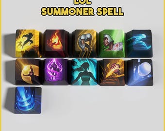 Keycaps League of Legends Summoner Spell 11 PCS + 1 Free Keycap Extractor / OEM Profile / MX Switches / Only Keycaps! Keyboard not included!