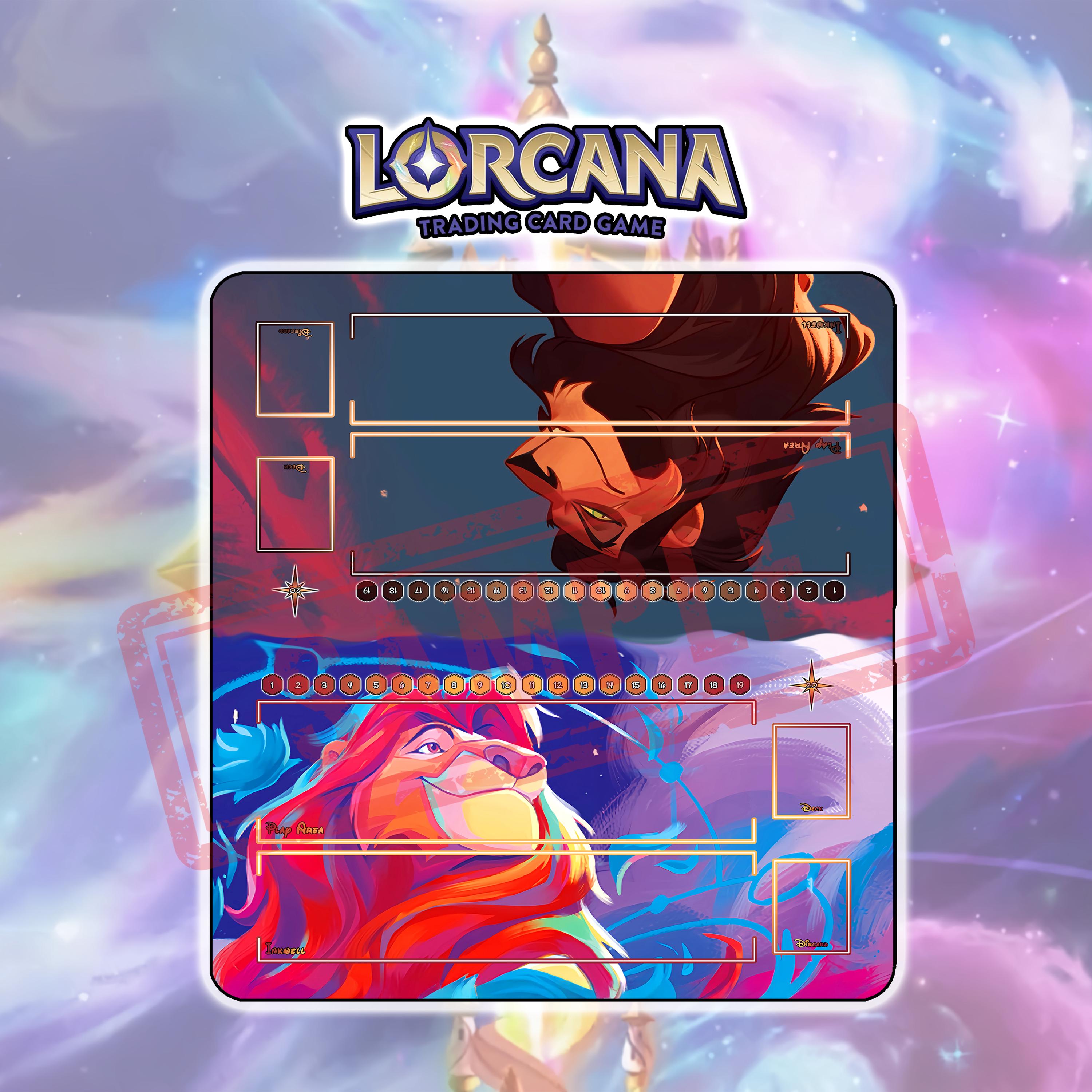 プレイマット ムファサ VS スカー 2人用 - TCG ロルカーナ / 27.5x23.6