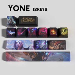 Yone - Keycaps League of Legends 12 PCS + 1 Free Keycap Extractor / OEM Profile / MX Switches / Only Keycaps!