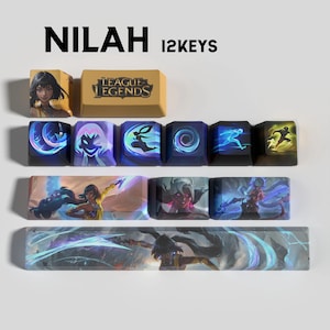 Nilah - Keycaps League of Legends 12 PCS + 1 Free Keycap Extractor / OEM Profile / MX Switches / Only Keycaps!
