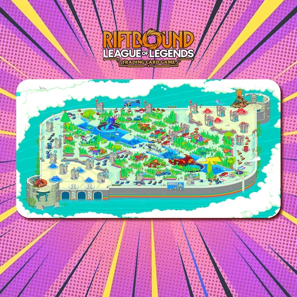 Riftbound LOL Pixel Art TCG Playmat / 24"x14" inches (600x350x2mm) / With Zone or No Zone