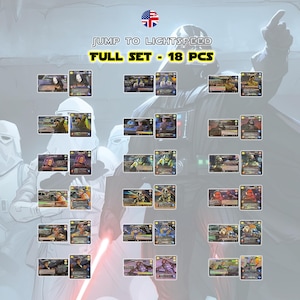 フルセット ジャンプ・トゥ・ライトスピード - スター・ウォーズ・アンリミテッド SWU JTL プロキシフォイル TCG / 16 個 英語版