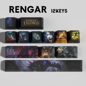 Rengar - Keycaps League of Legends 12 PCS + 1 Free Keycap Extractor / OEM Profile / MX Switches / Only Keycaps!