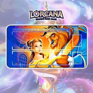 Tapete de brincar A Bela e a Fera TCG Lorcana / 24" x 14" polegadas (600 x 350 x 2 mm)