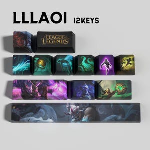 Illaoi – Tastenkappen League of Legends, 12 Stück + 1 kostenloser Tastenkappen-Extraktor / OEM-Profil / MX-Schalter / Nur Tastenkappen!