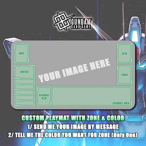 Tapete de jogo de cartas personalizado Gundam / 24" x 14" polegadas (600 x 350 x 2 mm)