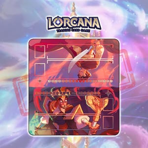 Spielmatte Aladdin vs Jafar 2 Spieler – TCG Lorcana / 27,5 x 23,6 Zoll (700 x 600 x 2 mm)