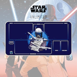 Playmat Jango Fett TCG Star Wars : Unlimited / 24"x14" inches (600x350x2mm)